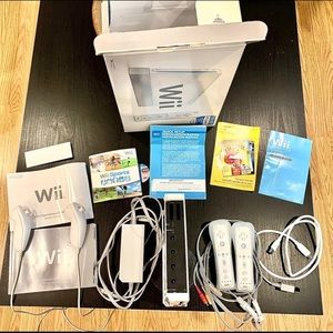 Nintendo wii console with game